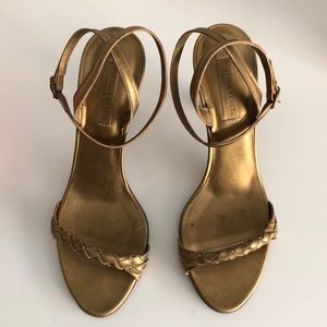Bottega Veneta Gold Strap Heels